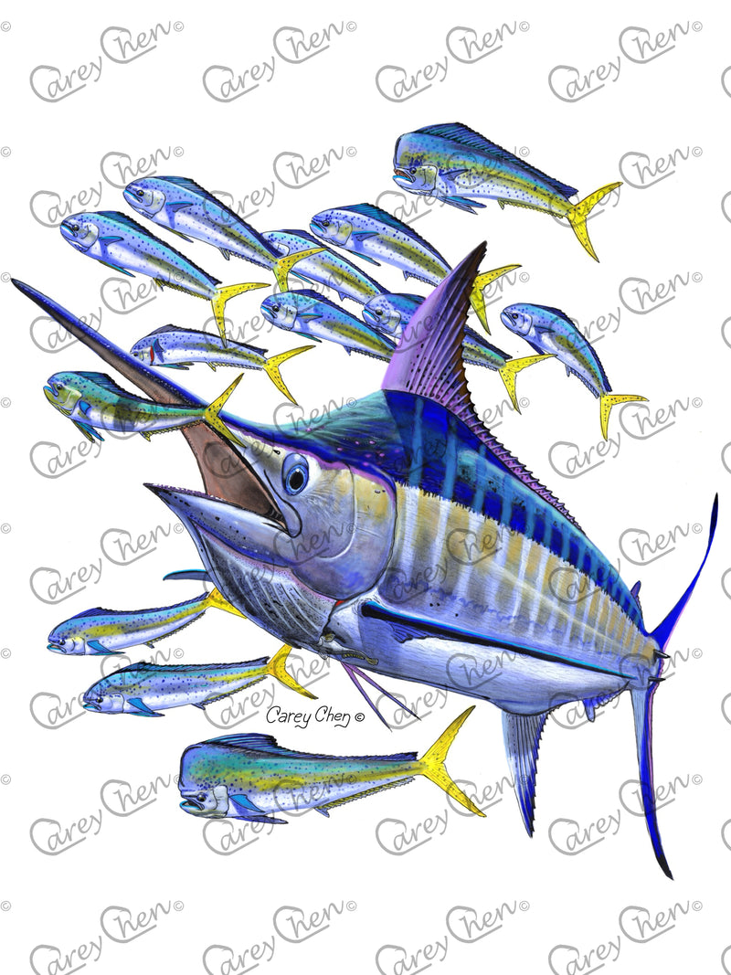 Short Sleeve Unisex T-Shirt – 'Marlin Move' Original Art by Carey Chen