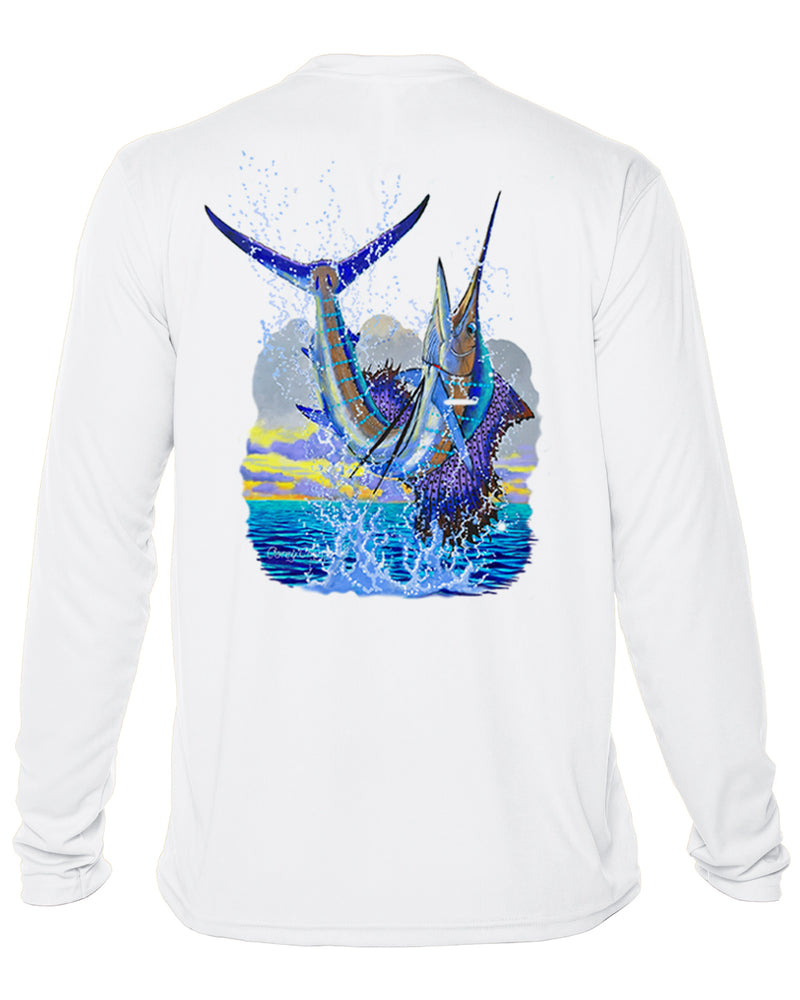 Youth Sailfish Performance Shirt – “Sailfish Leap” by Carey Chen