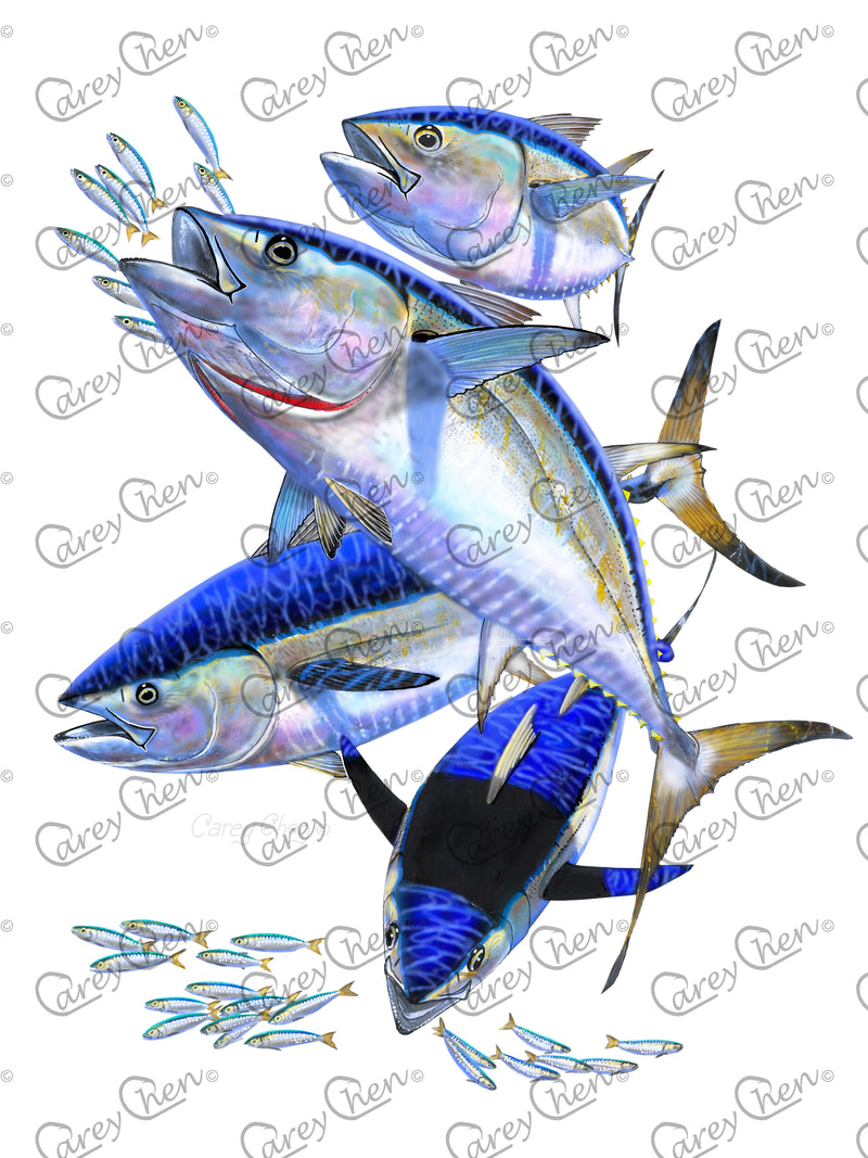 Short Sleeve Unisex T-Shirt – 'Blue Group' Original Art by Carey Chen