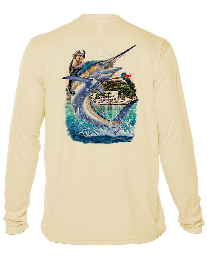 Men’s Long Sleeve Performance Shirt – “Costa Rican Marlin” by Carey Chen