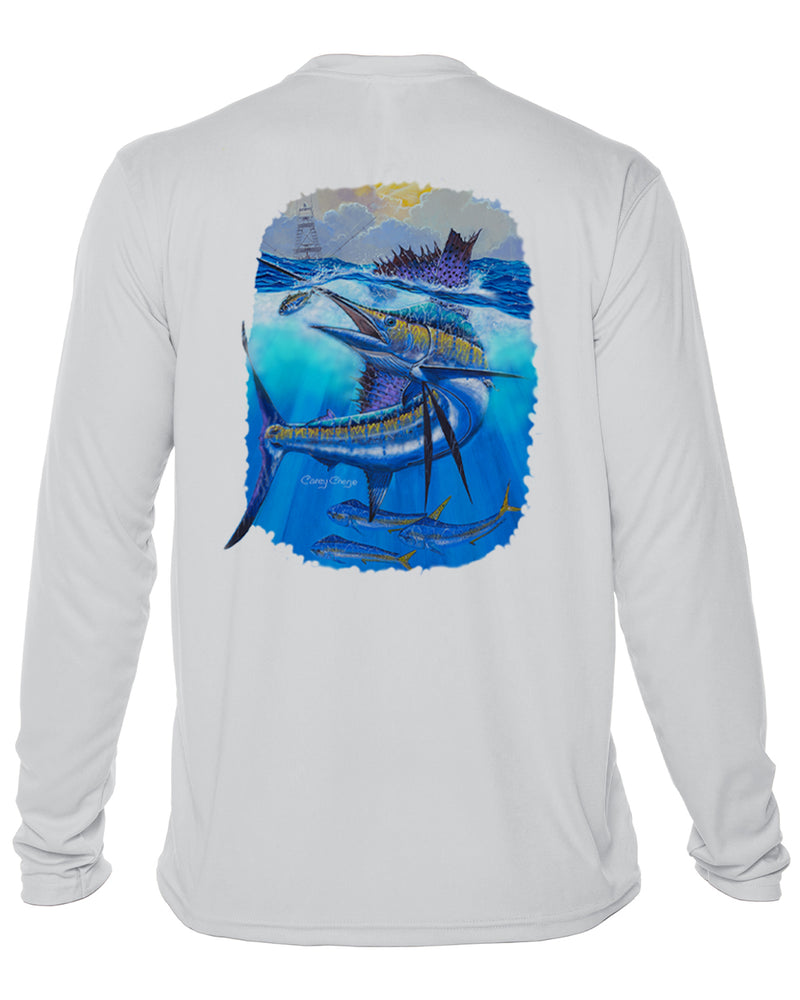 Youth Sailfish Performance Shirt – “Deep Blue Pursuit” by Carey Chen