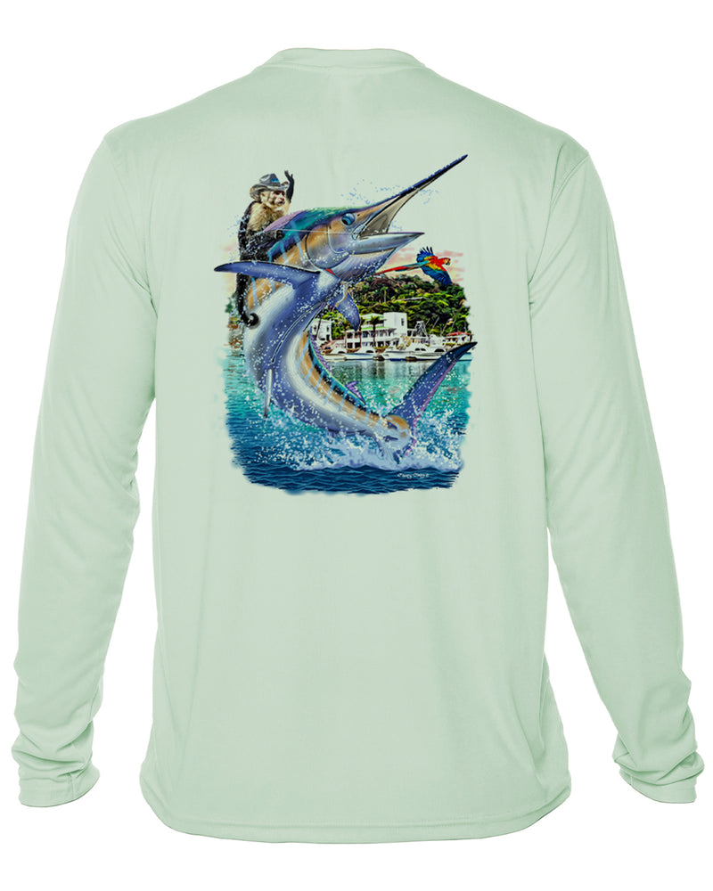 Men’s Long Sleeve Performance Shirt – “Costa Rican Marlin” by Carey Chen