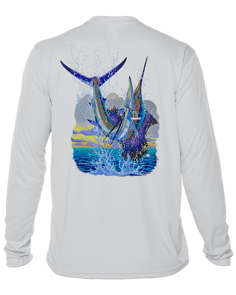 Youth Sailfish Performance Shirt – “Sailfish Leap” by Carey Chen