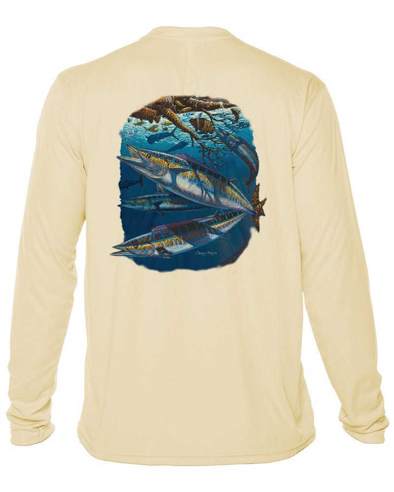 Men’s Long Sleeve Wahoo Performance Shirt – “Wahoo Whip” by Carey Chen