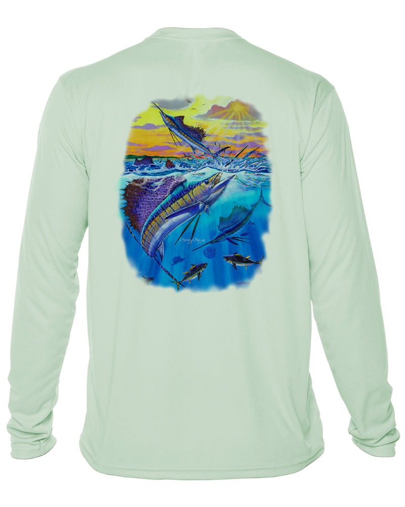 Men’s Long Sleeve Sailfish Performance Shirt – “Offshore Glory” by Carey Chen