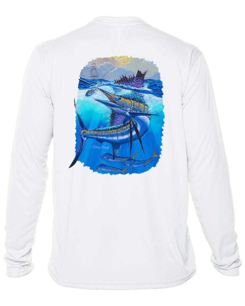Youth Sailfish Performance Shirt – “Deep Blue Pursuit” by Carey Chen
