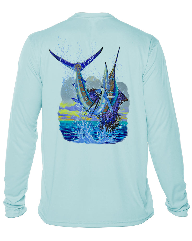 Youth Sailfish Performance Shirt – “Sailfish Leap” by Carey Chen
