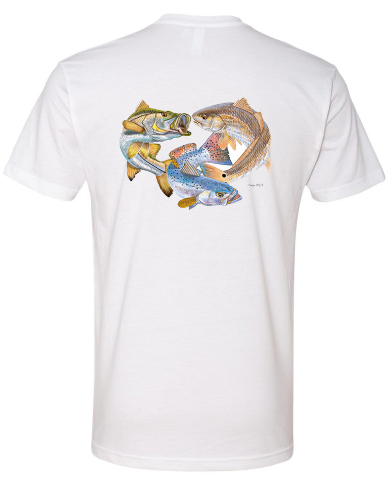 Short Sleeve Unisex T-Shirt – 'Inshore Trio' Original Art by Carey Chen