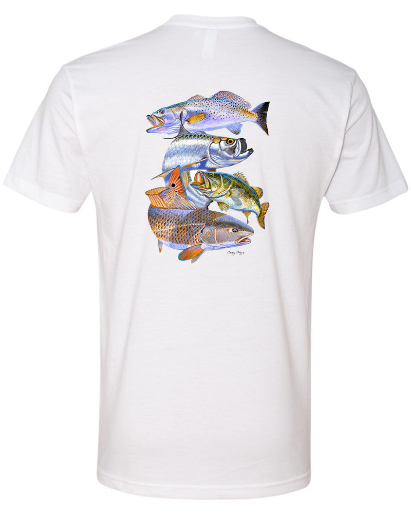 Short Sleeve Unisex T-Shirt – 'Inshore Slam' Original Art by Carey Chen