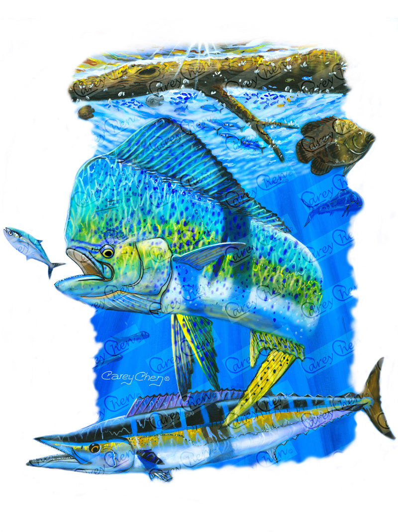 Youth Performance Shirt – "Mangrove Mahi" by Carey Chen