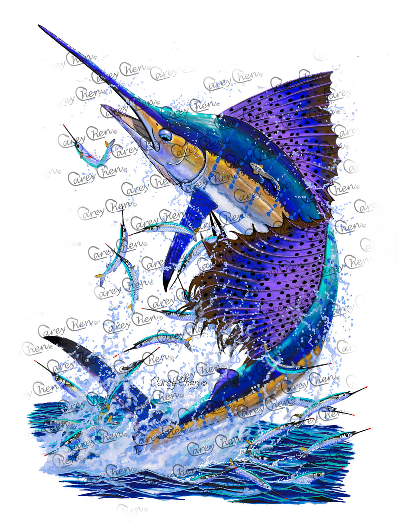 Youth 'Sailfish Splash' Long Sleeve Dri-Fit Shirt