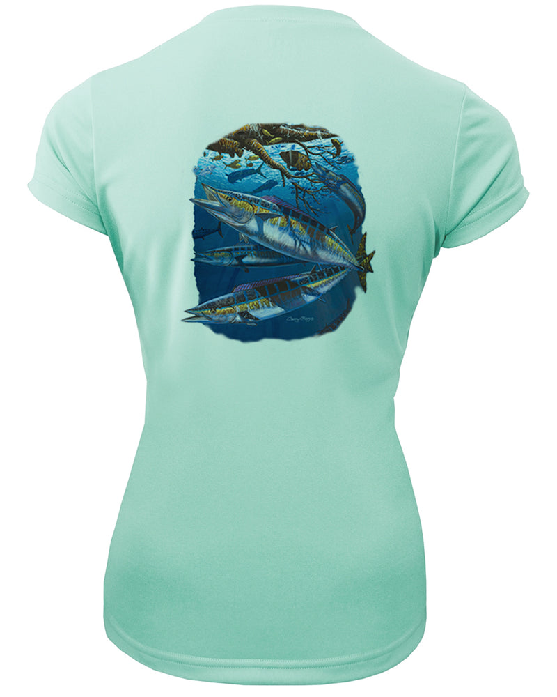 Women's Short Sleeve 'Wahoo Whip' V-Neck Shirt