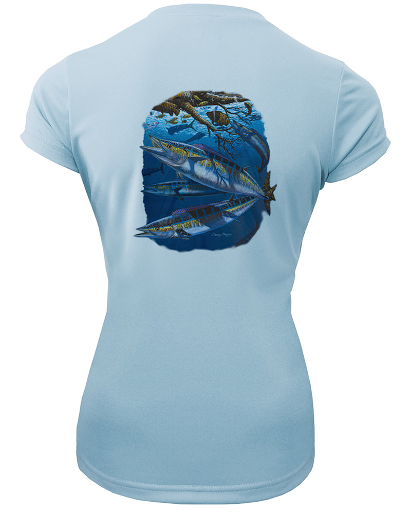 Women's Short Sleeve 'Wahoo Whip' V-Neck Shirt