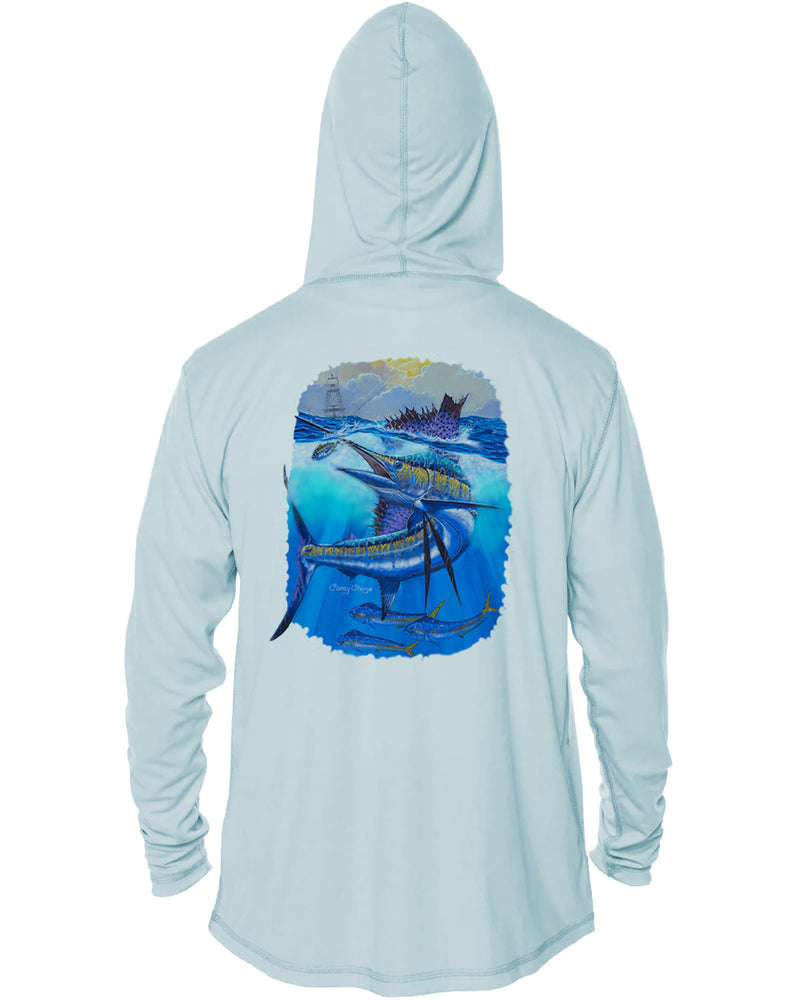 Hooded Dri Fit Shirt • Deep Blue Pursuit