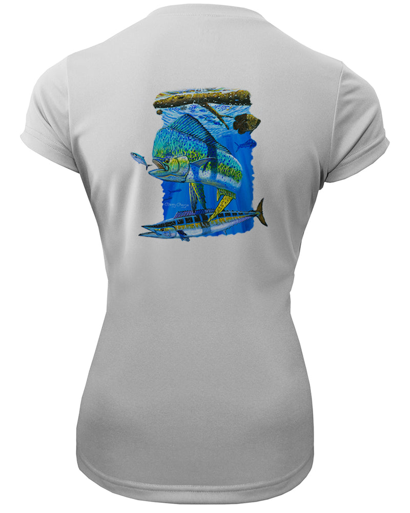 Women's Short Sleeve 'Mangrove Mahi' V-Neck Shirt