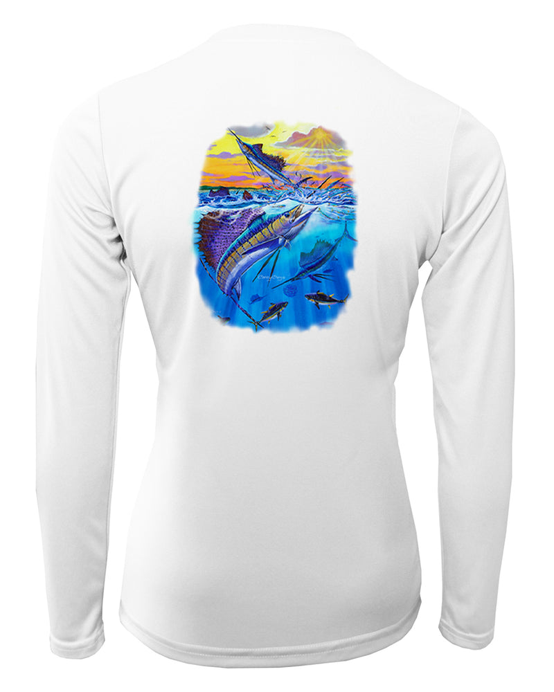 Women's Long Sleeve V-Neck Shirt - Offshore Glory