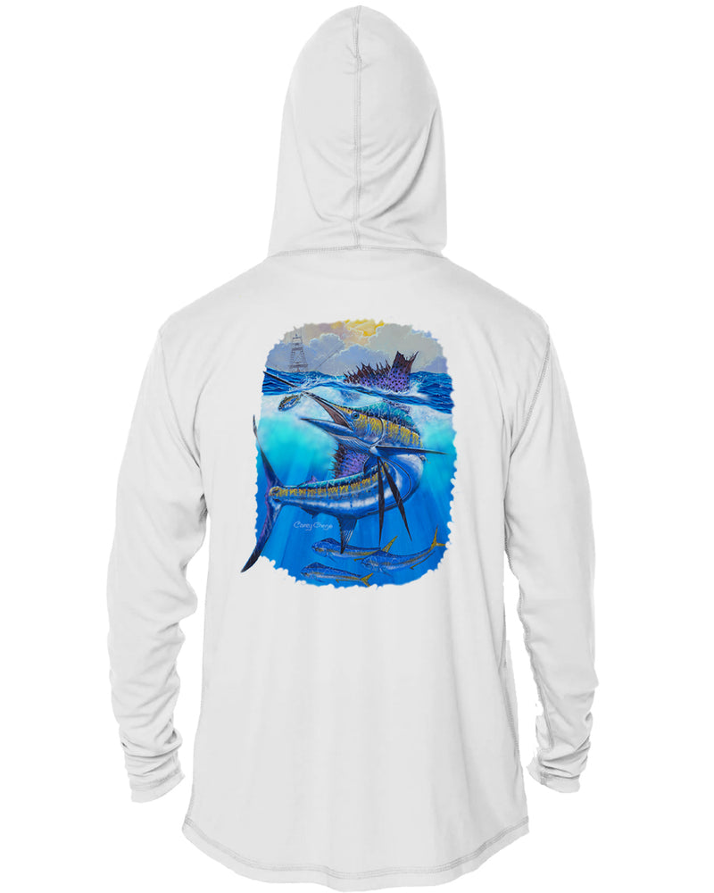 Hooded Dri Fit Shirt • Deep Blue Pursuit