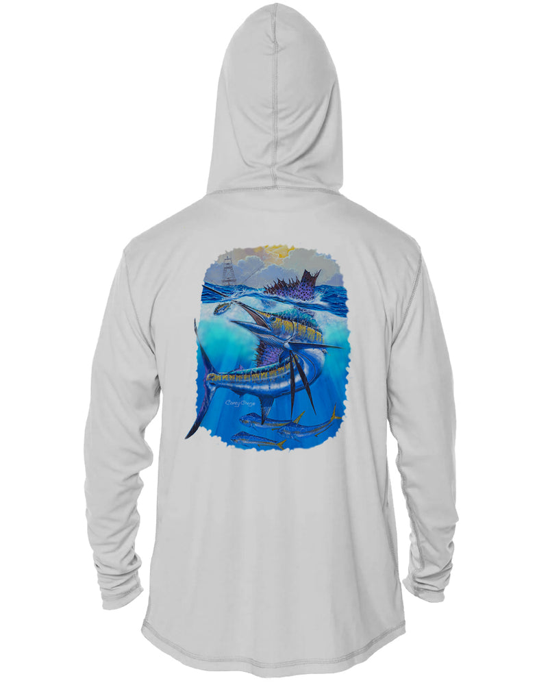 Hooded Dri Fit Shirt • Deep Blue Pursuit