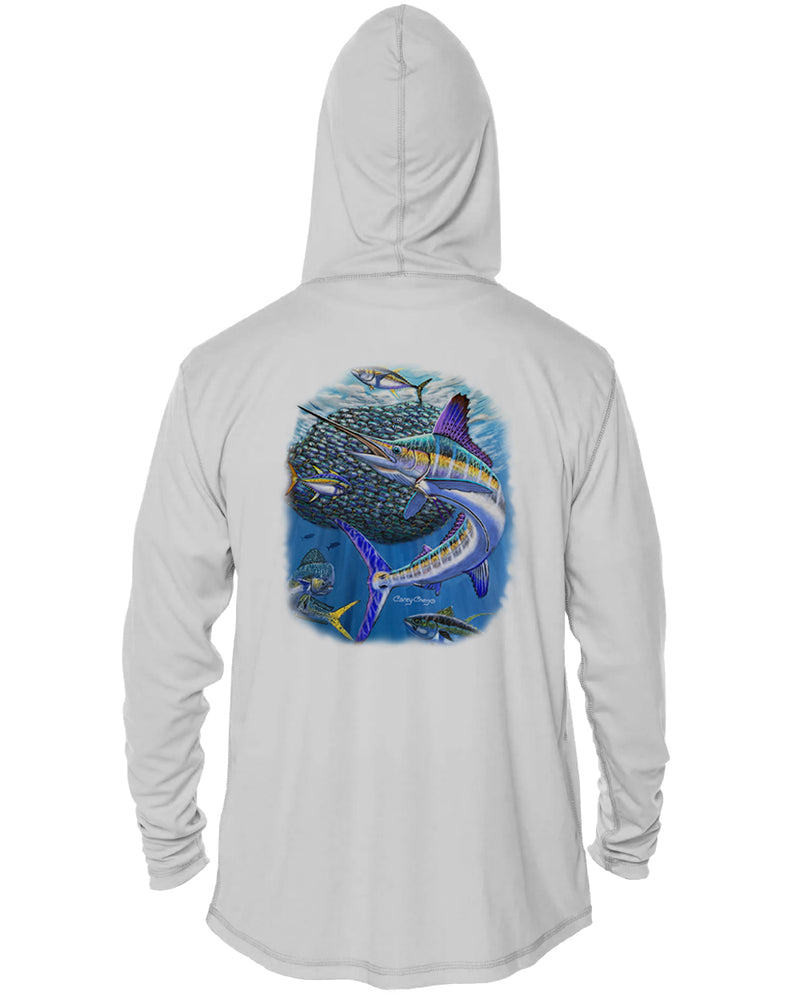 Hooded Dri Fit Shirt • Bait Ball Frenzy