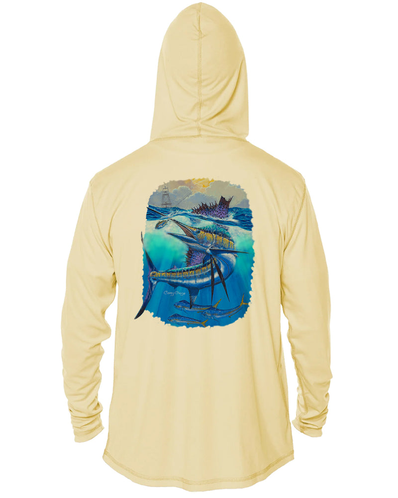Hooded Dri Fit Shirt • Deep Blue Pursuit