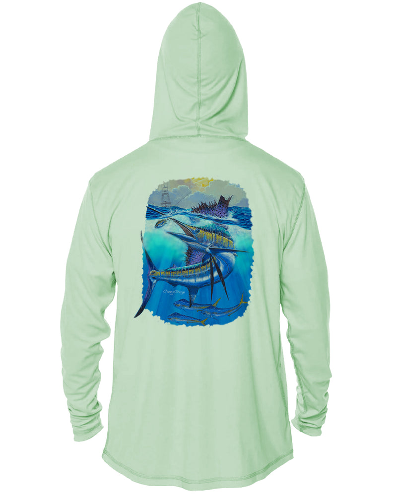 Hooded Dri Fit Shirt • Deep Blue Pursuit