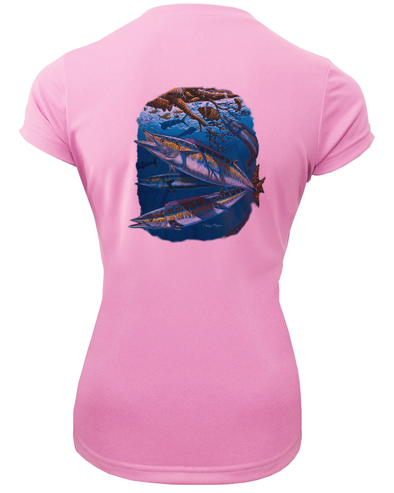 Women's Short Sleeve 'Wahoo Whip' V-Neck Shirt