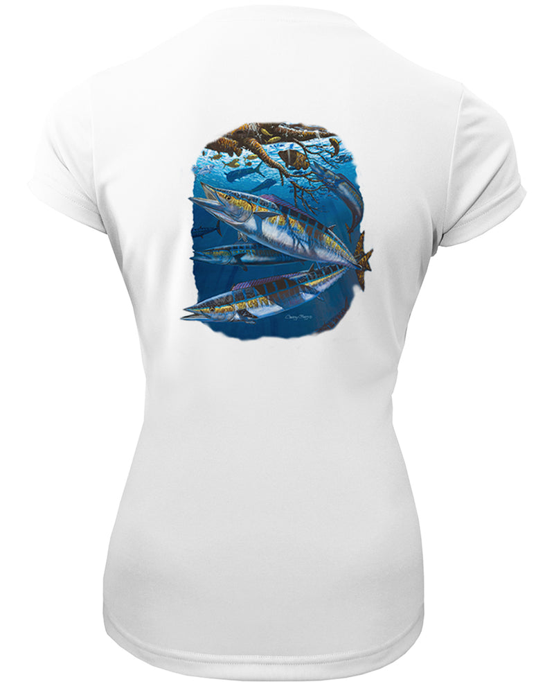 Women's Short Sleeve 'Wahoo Whip' V-Neck Shirt
