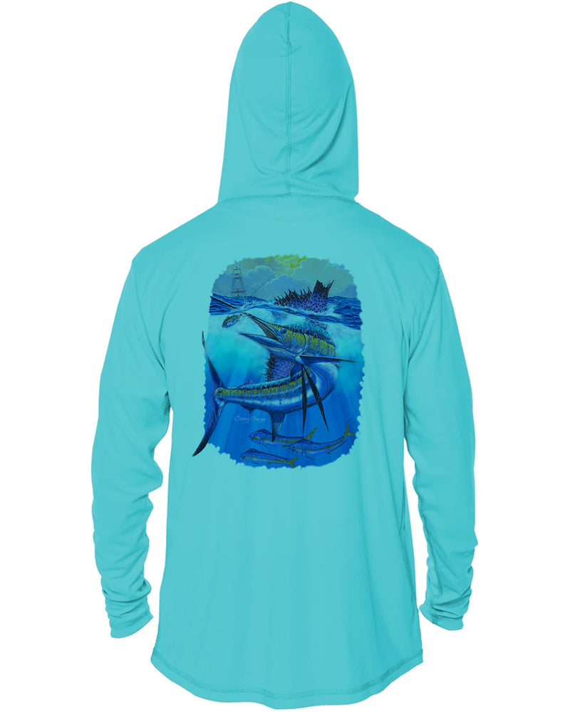 Hooded Dri Fit Shirt • Deep Blue Pursuit