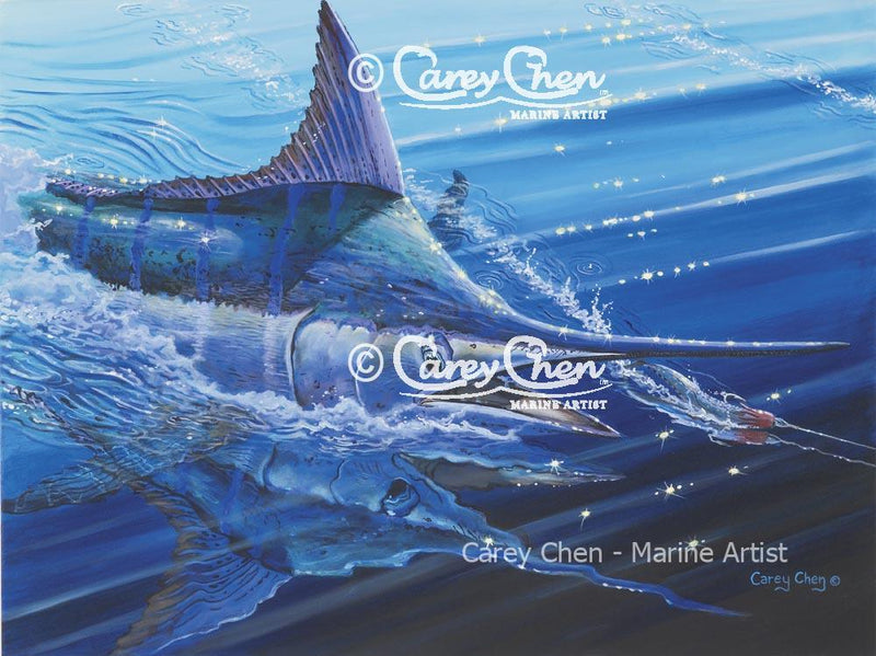 Blue Marlin Strike (Framed)
