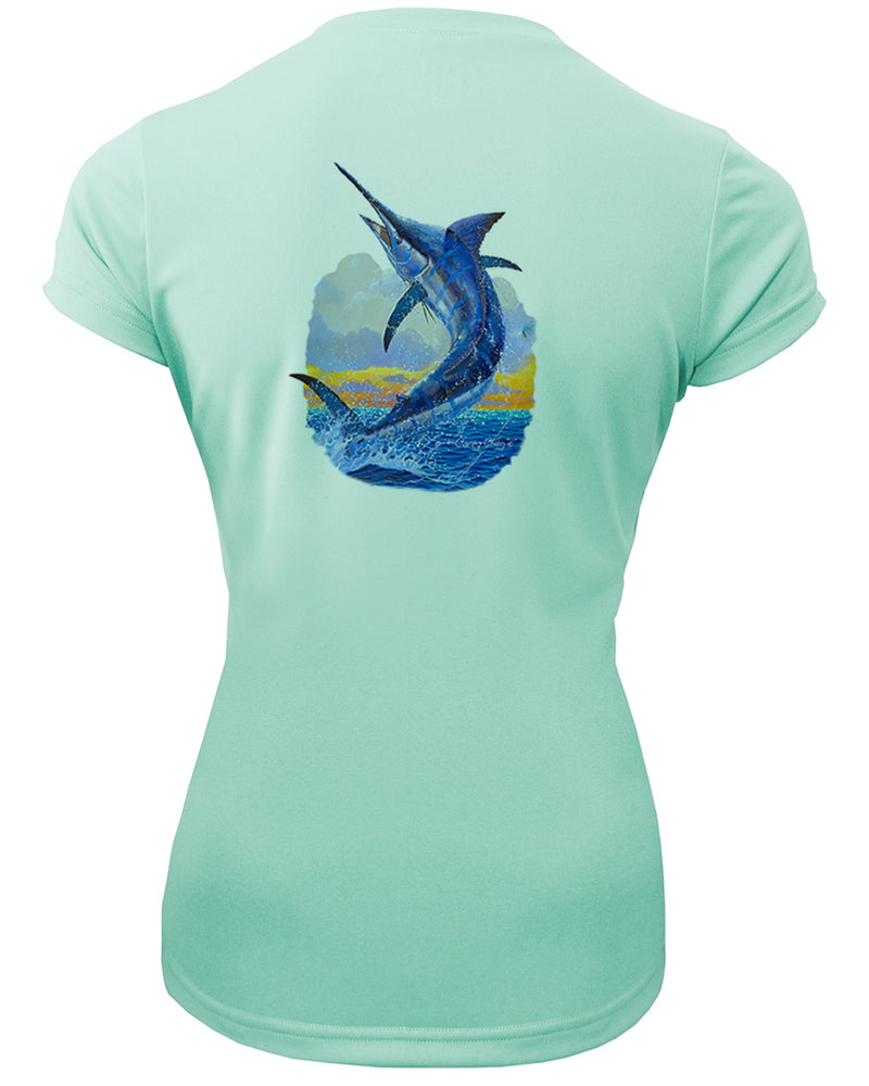 Women's Short Sleeve 'Sunset Hookup' V-Neck Shirt