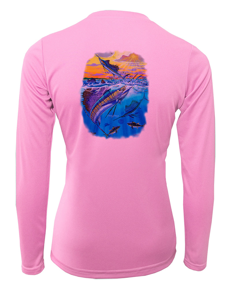 Women's Long Sleeve V-Neck Shirt - Offshore Glory
