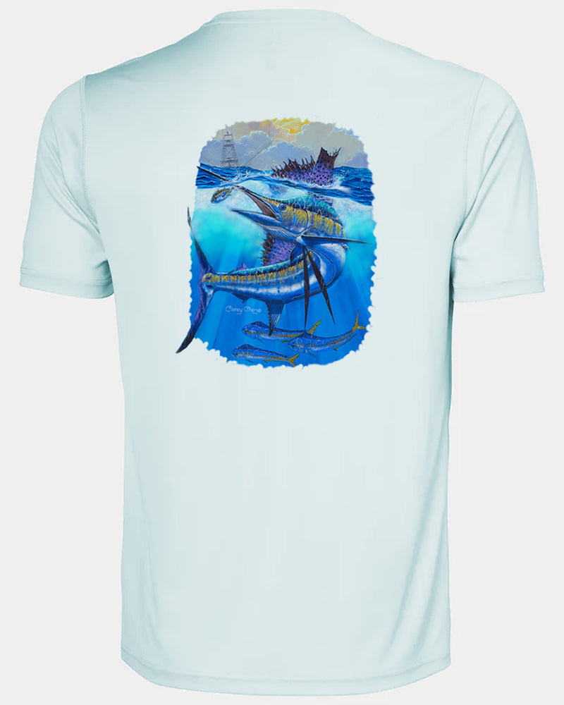 Men's Deep Blue Pursuit  Short Sleeve Dri Fit Shirt