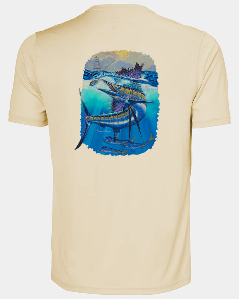 Men's Deep Blue Pursuit  Short Sleeve Dri Fit Shirt