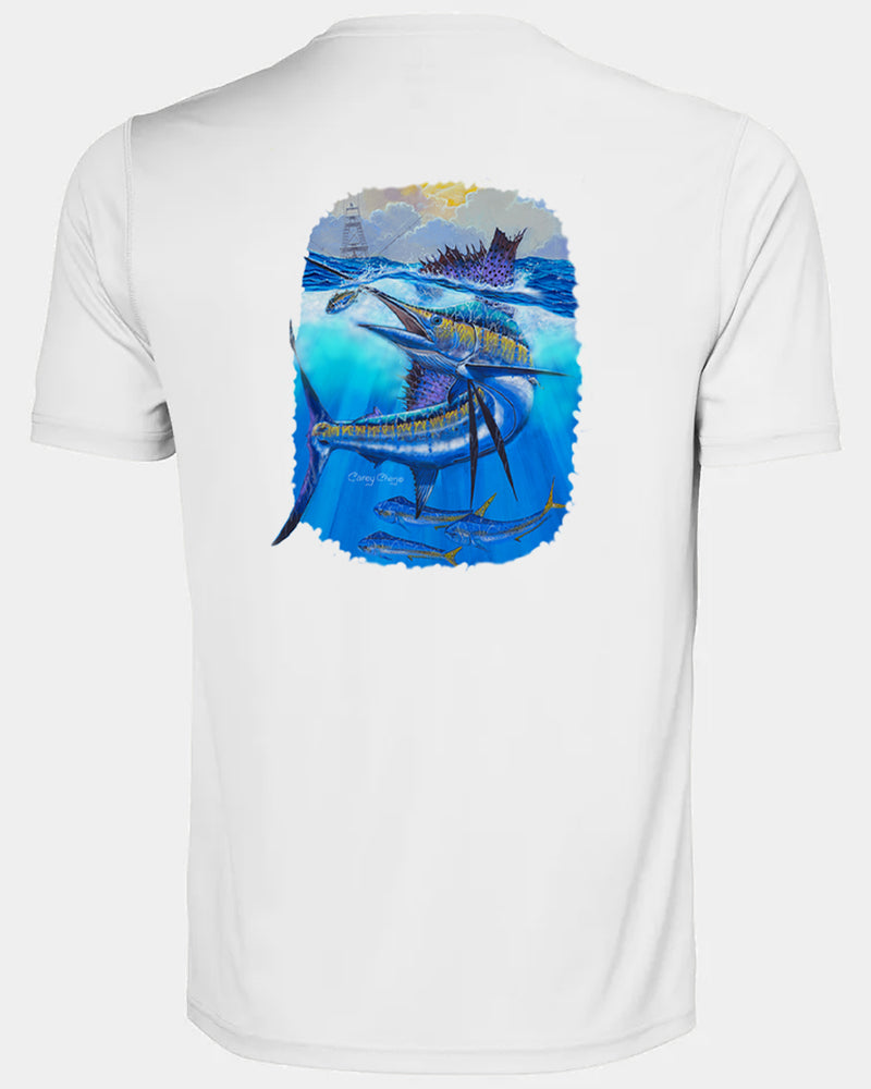 Men's Deep Blue Pursuit  Short Sleeve Dri Fit Shirt