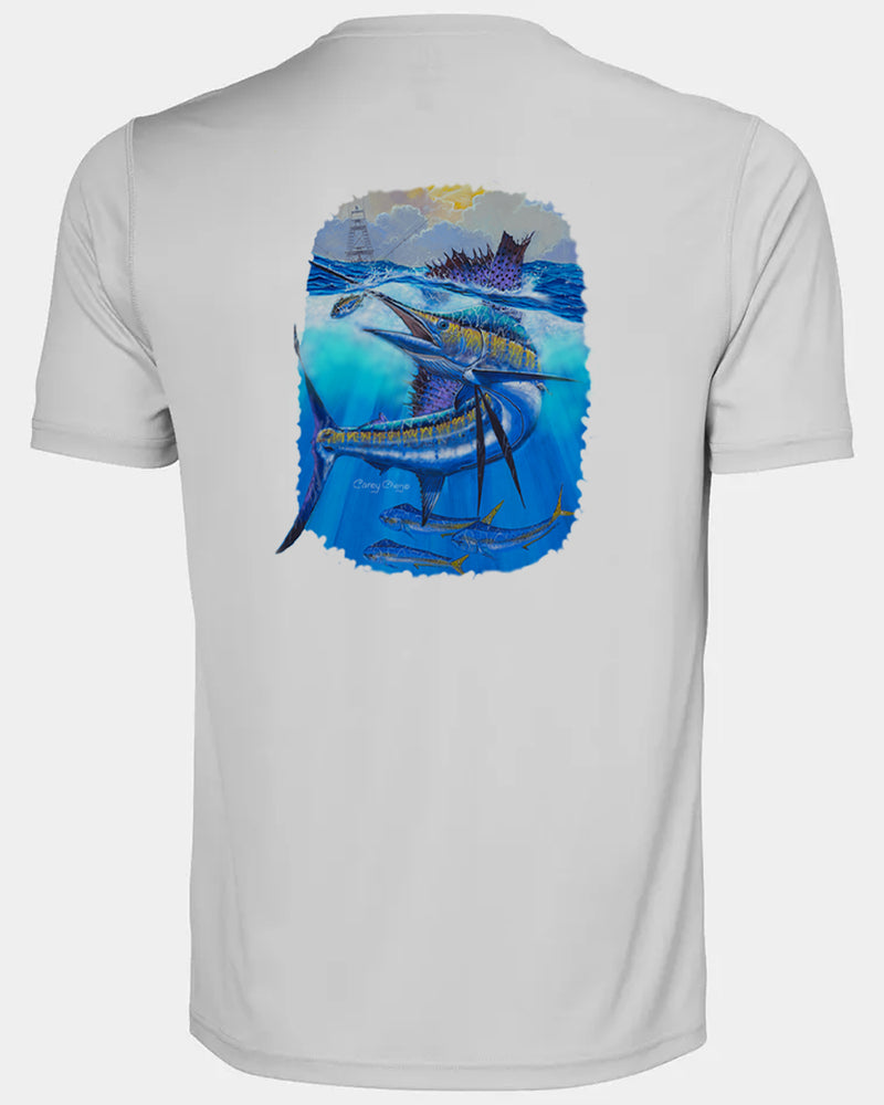 Men's Deep Blue Pursuit  Short Sleeve Dri Fit Shirt