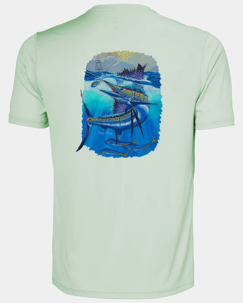 Men's Deep Blue Pursuit  Short Sleeve Dri Fit Shirt