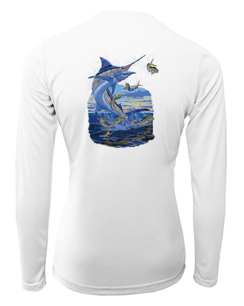 Women's Long Sleeve V-Neck Shirt - Horizon Hunt