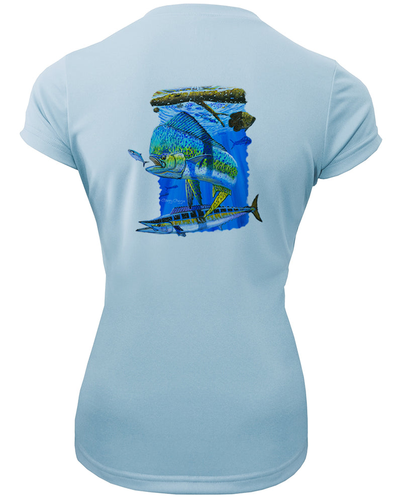 Women's Short Sleeve 'Mangrove Mahi' V-Neck Shirt