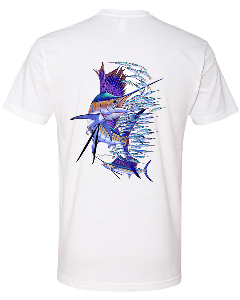 Short Sleeve Unisex Performance Shirt – “Sail Friends” by Carey Chen