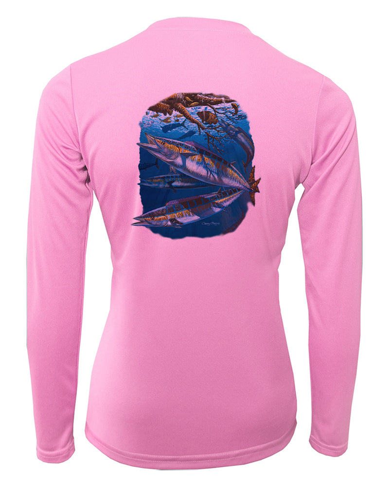 Women's Long Sleeve V-Neck Shirt - Wahoo Whip