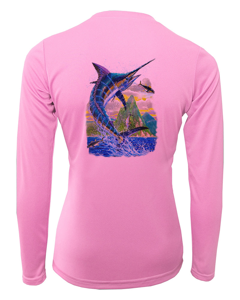 Women's Long Sleeve V-Neck Shirt - Ocean Royalty
