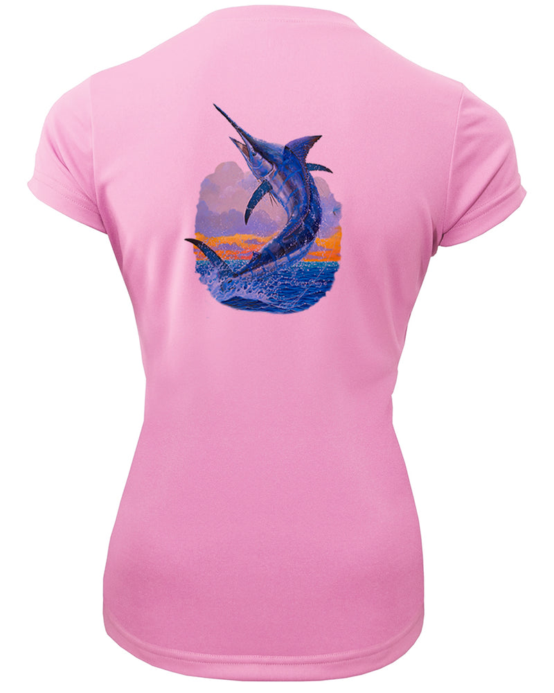 Women's Short Sleeve 'Sunset Hookup' V-Neck Shirt