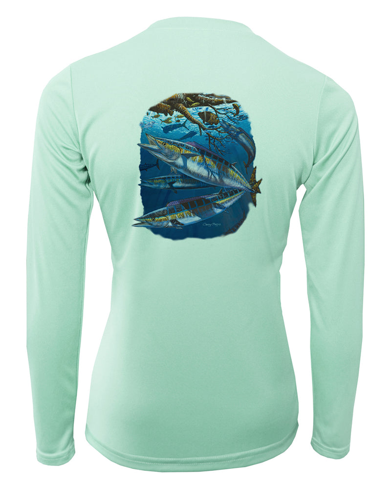 Women's Long Sleeve V-Neck Shirt - Wahoo Whip