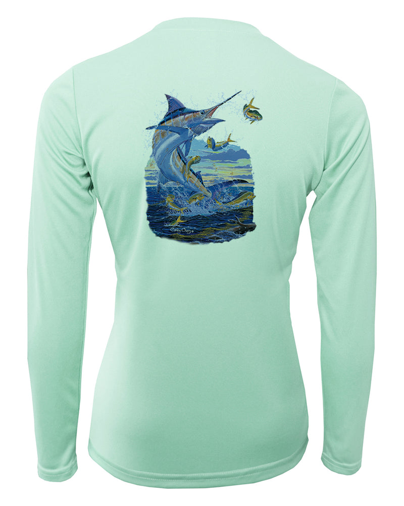 Women's Long Sleeve V-Neck Shirt - Horizon Hunt