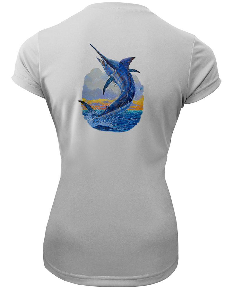 Women's Short Sleeve 'Sunset Hookup' V-Neck Shirt