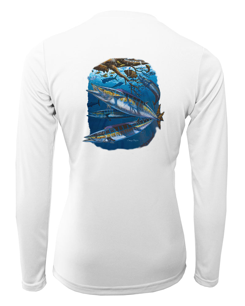 Women's Long Sleeve V-Neck Shirt - Wahoo Whip