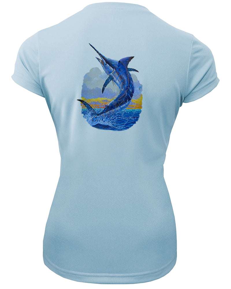 Women's Short Sleeve 'Sunset Hookup' V-Neck Shirt