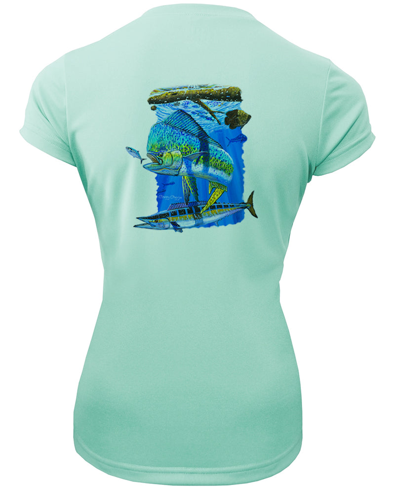 Women's Short Sleeve 'Mangrove Mahi' V-Neck Shirt