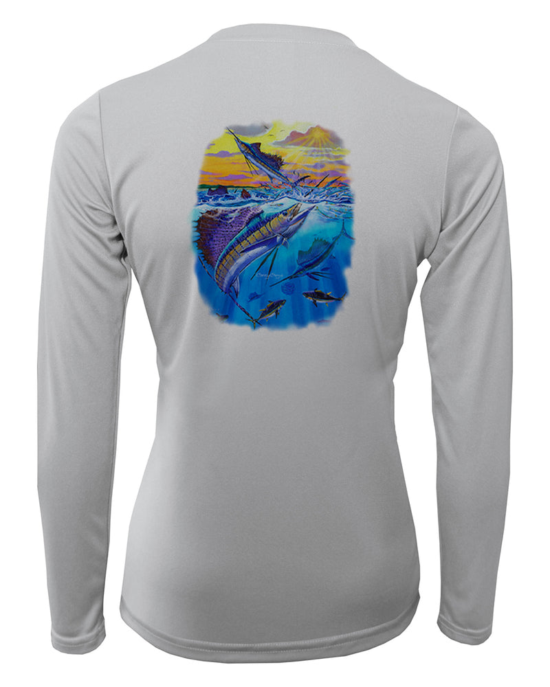 Women's Long Sleeve V-Neck Shirt - Offshore Glory