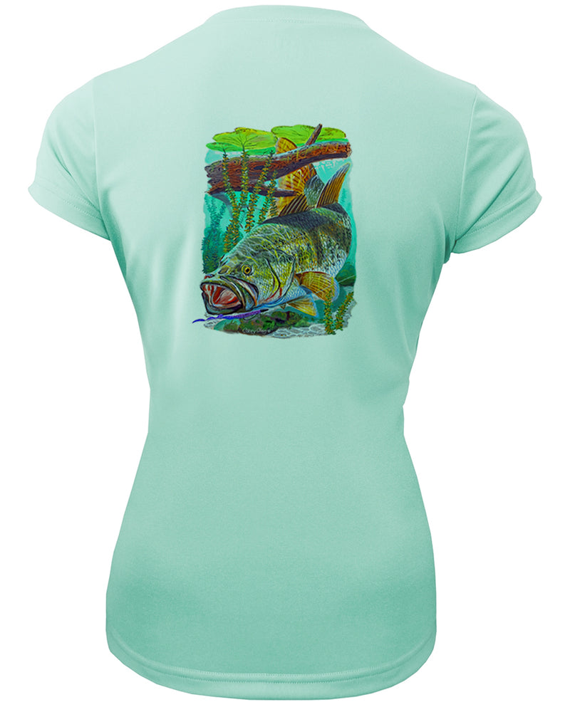 Women's Short Sleeve 'Bass' V-Neck Shirt